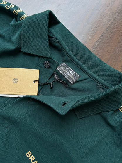 Bottle Green Collar Matty T-Shirt