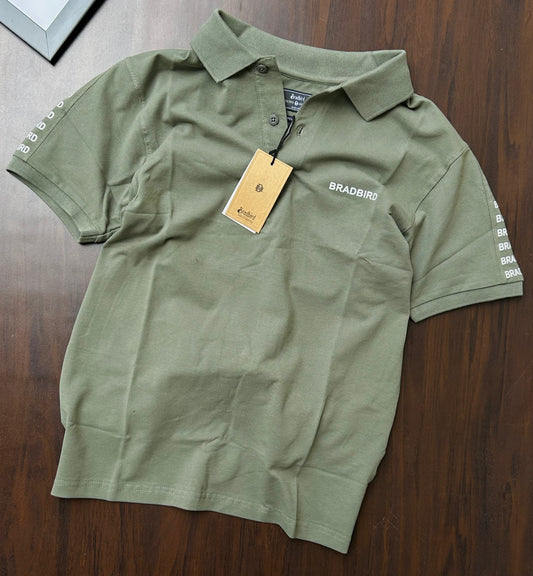 Cardamom Green Collar Matty T-Shirt