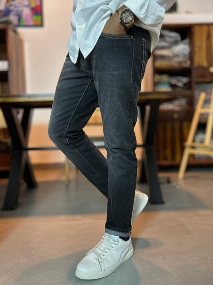 Bradbird Black Shaded Ankle-Fit Jeans – Sleek Edition