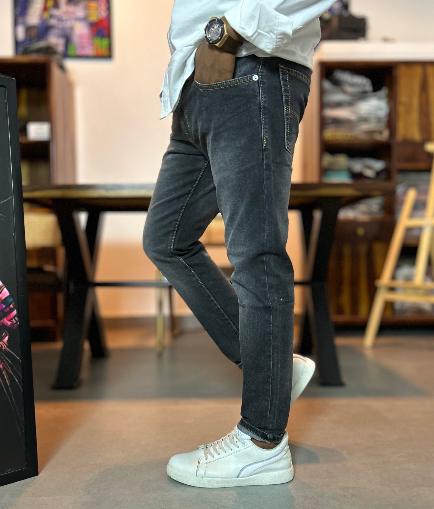 Bradbird Washed Charcoal Jeans