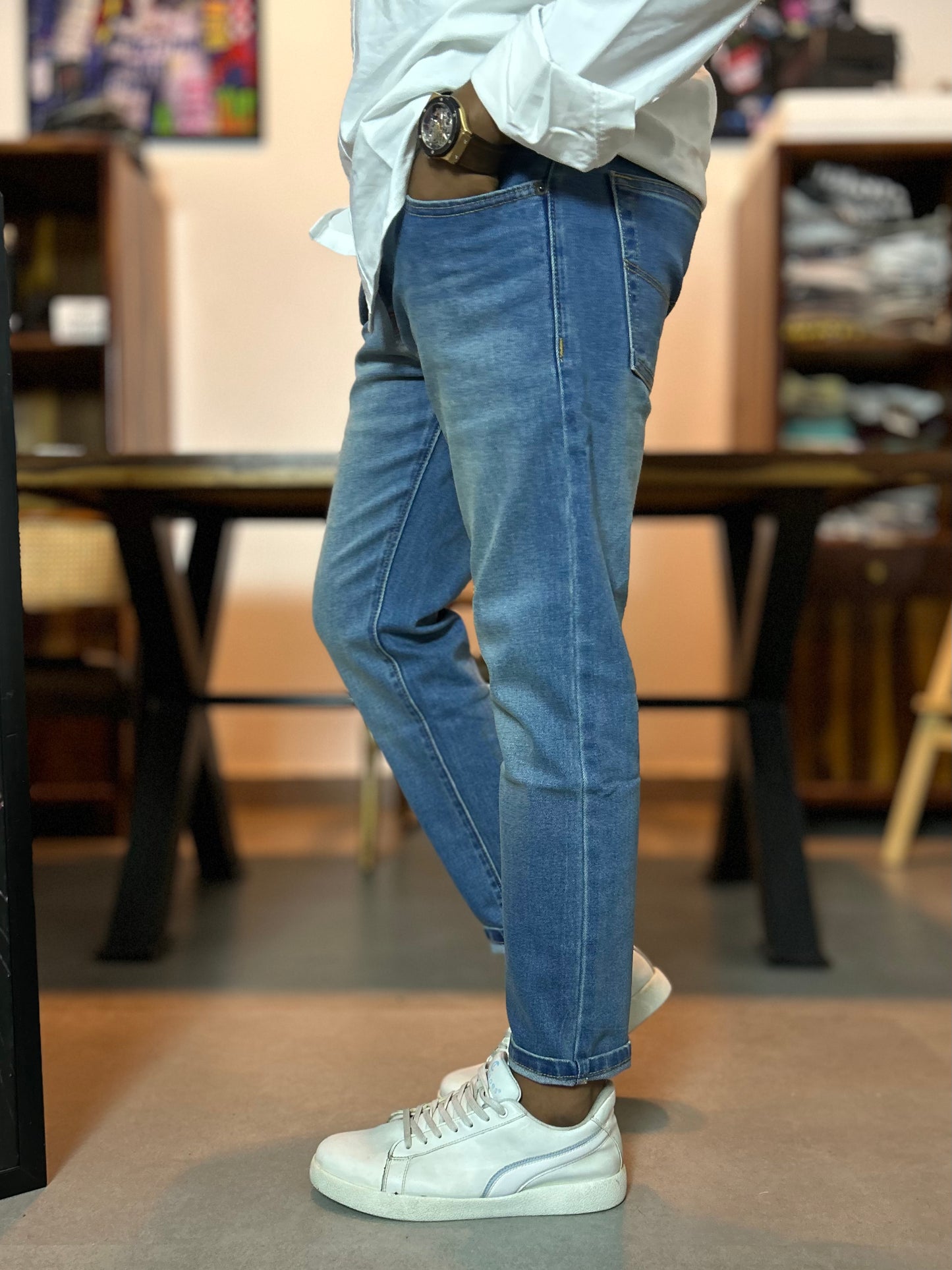 Bradbird Mid-Wash Blue Jeans – Everyday Ankle Fit