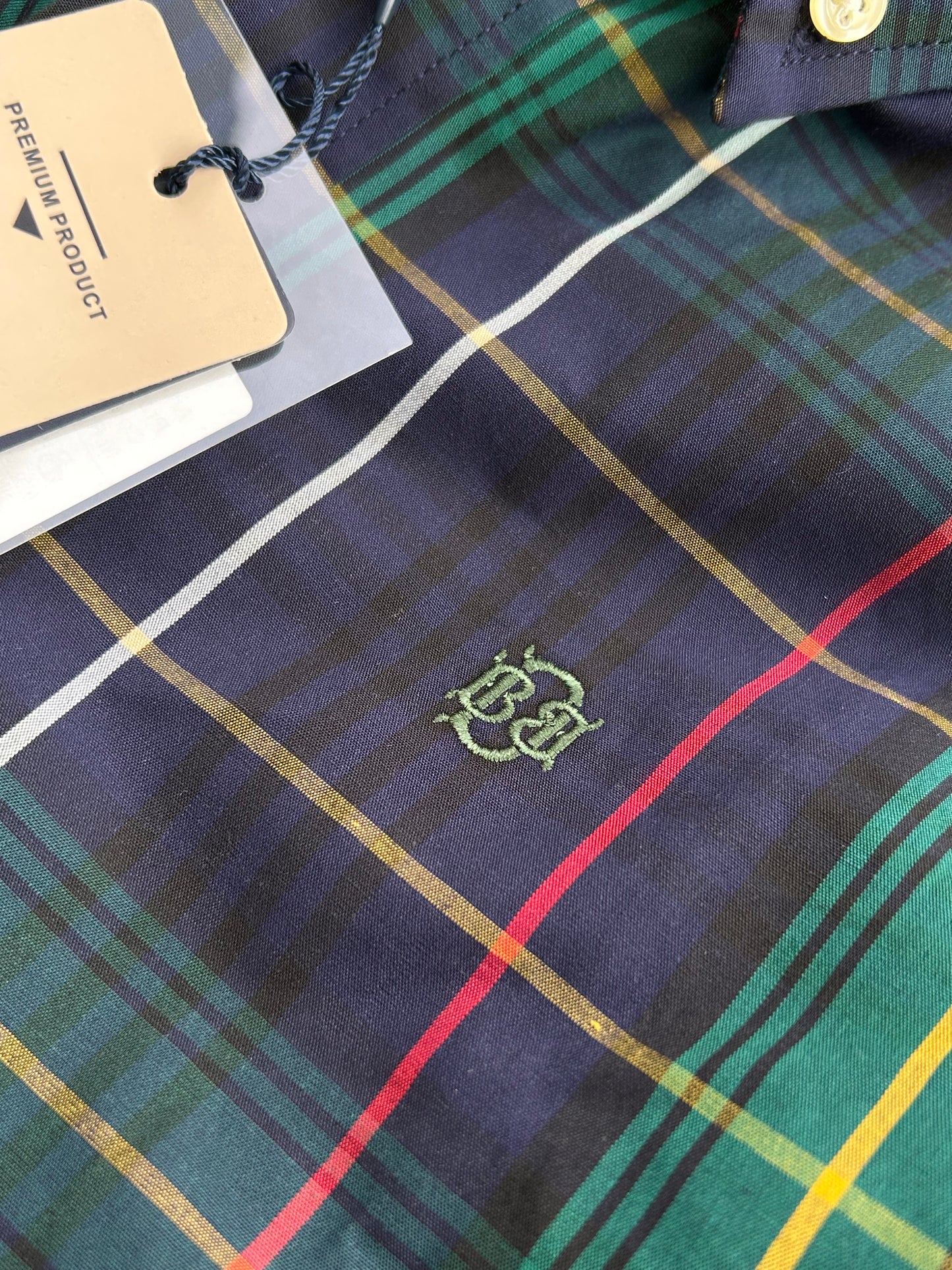 Bradbird Navy Green Checks Shirt