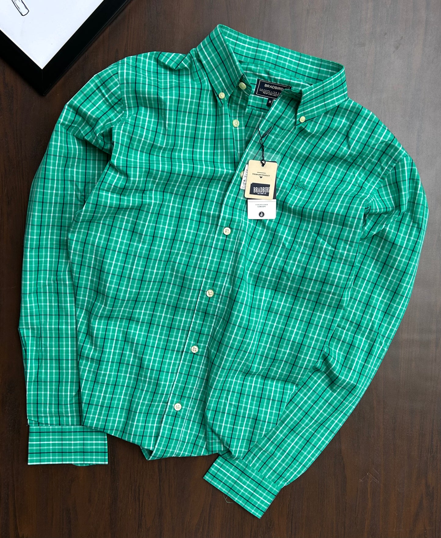 Bradbird Emerald Green Checks Shirt
