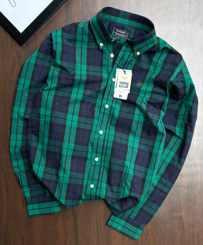 Bradbird Forest Navy Checks Shirt