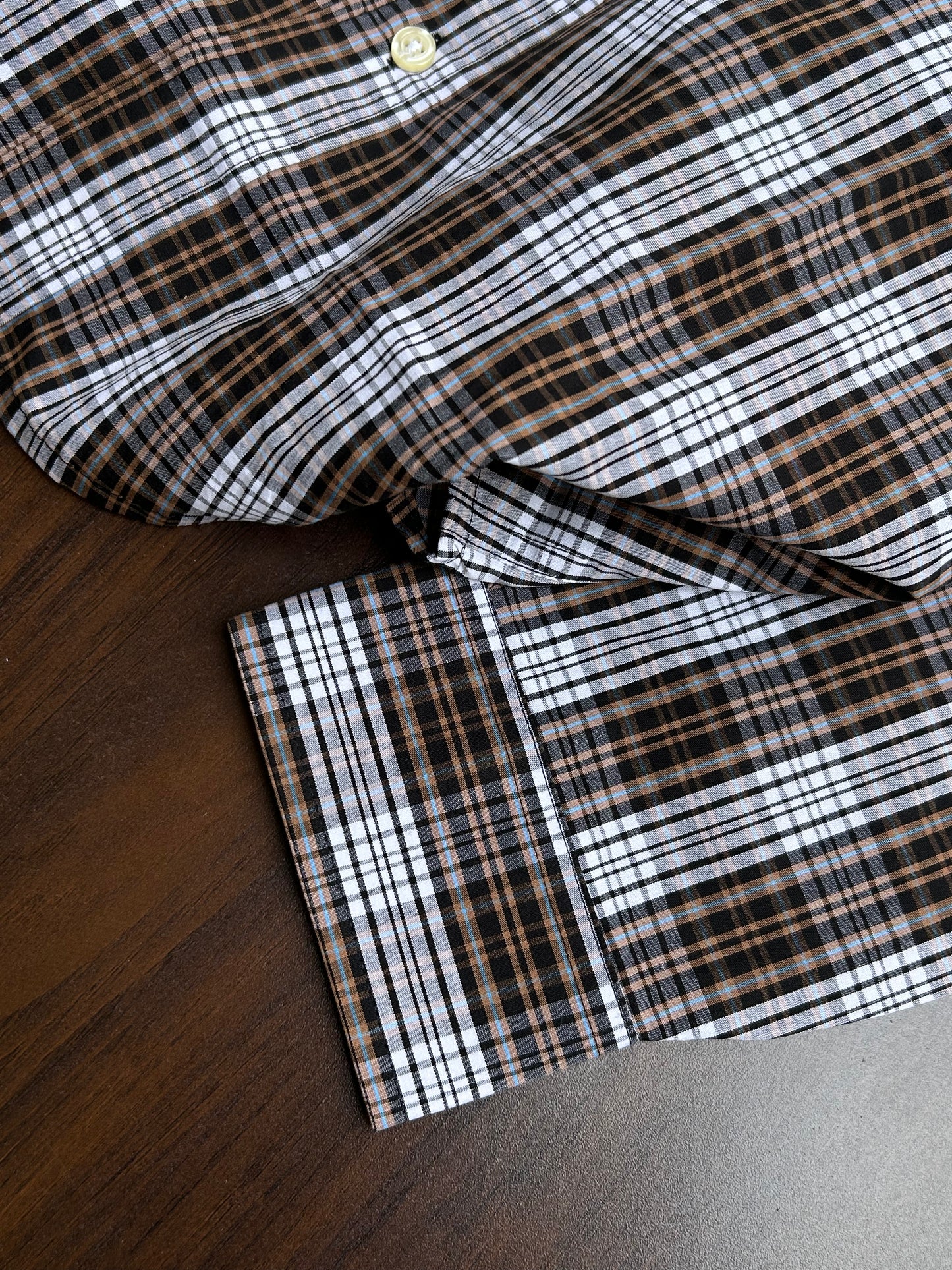 Bradbird Mocha White Checks Shirt