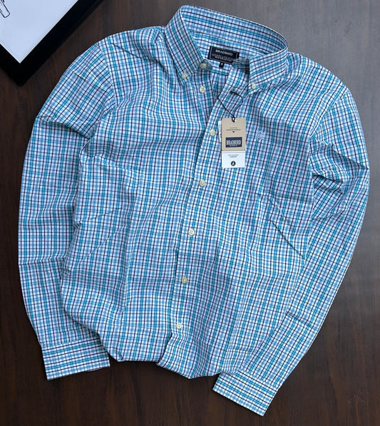 Bradbird Sky Blue Grid Checks Shirt