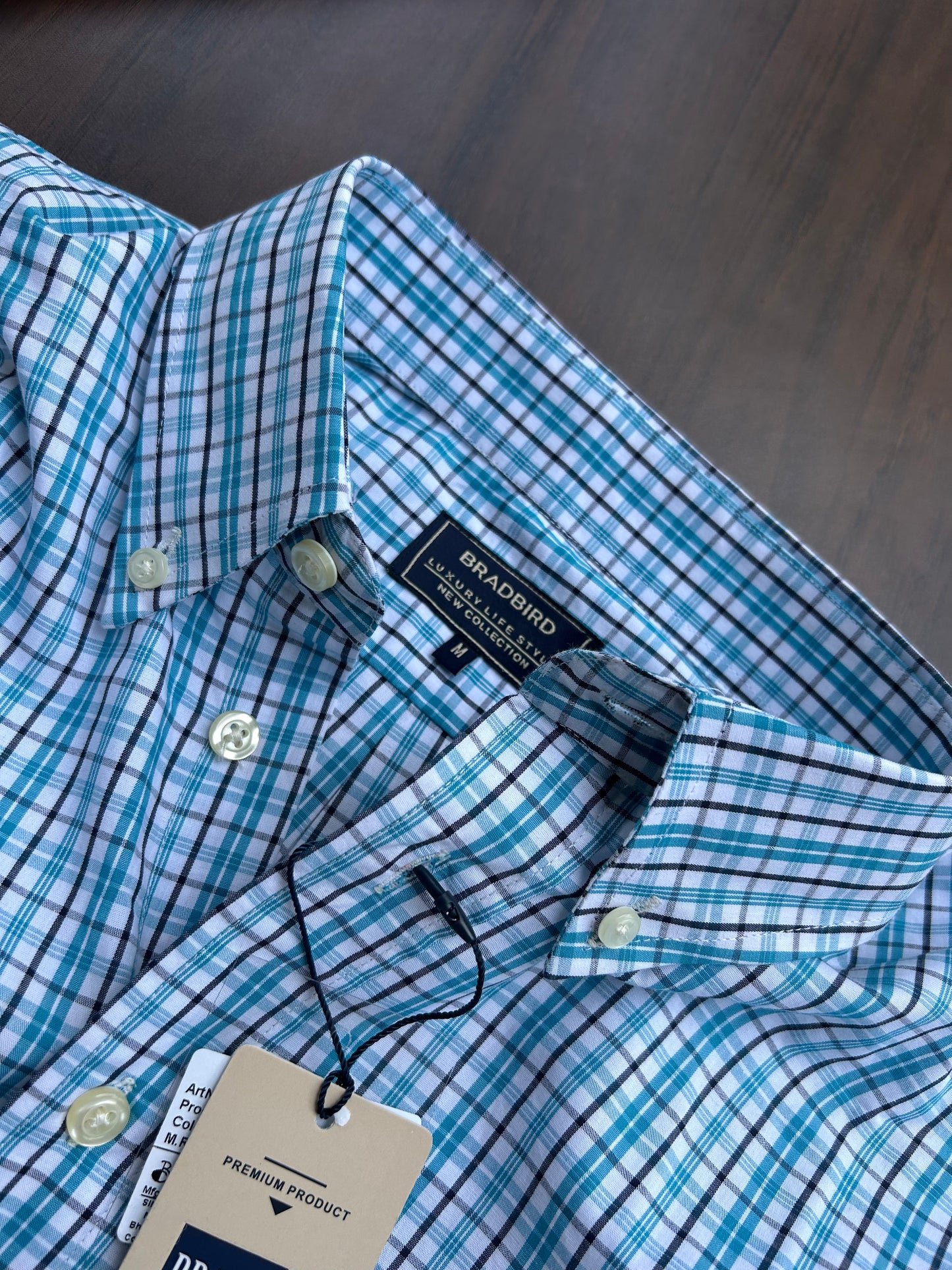 Bradbird Sky Blue Grid Checks Shirt