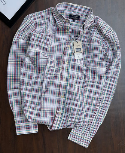 Bradbird Ivory Multi-Color Grid Shirt