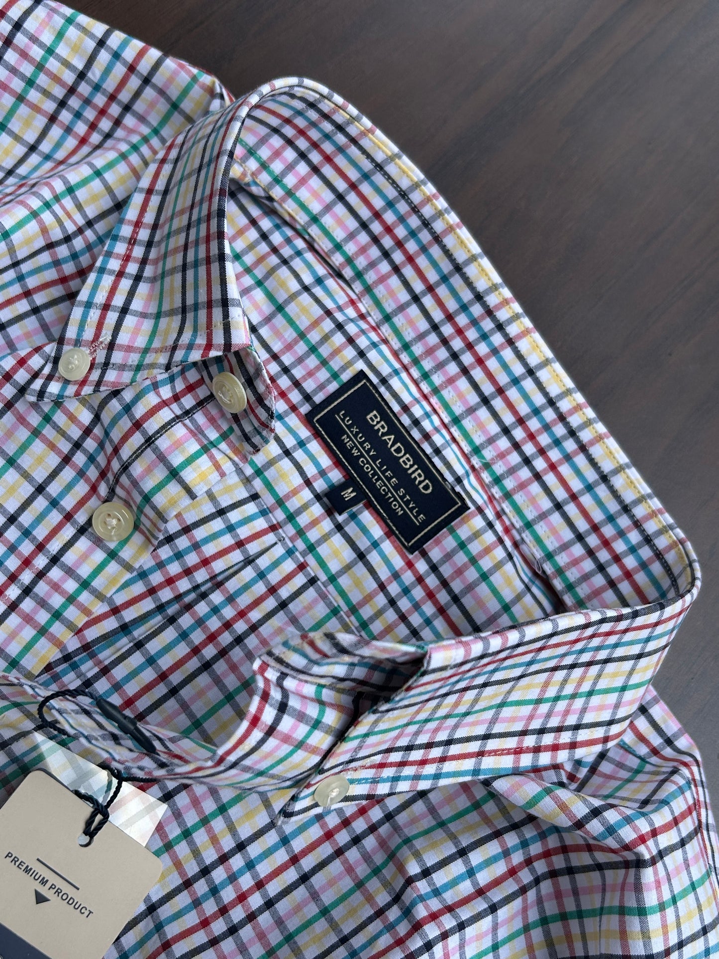 Bradbird Ivory Multi-Color Grid Shirt