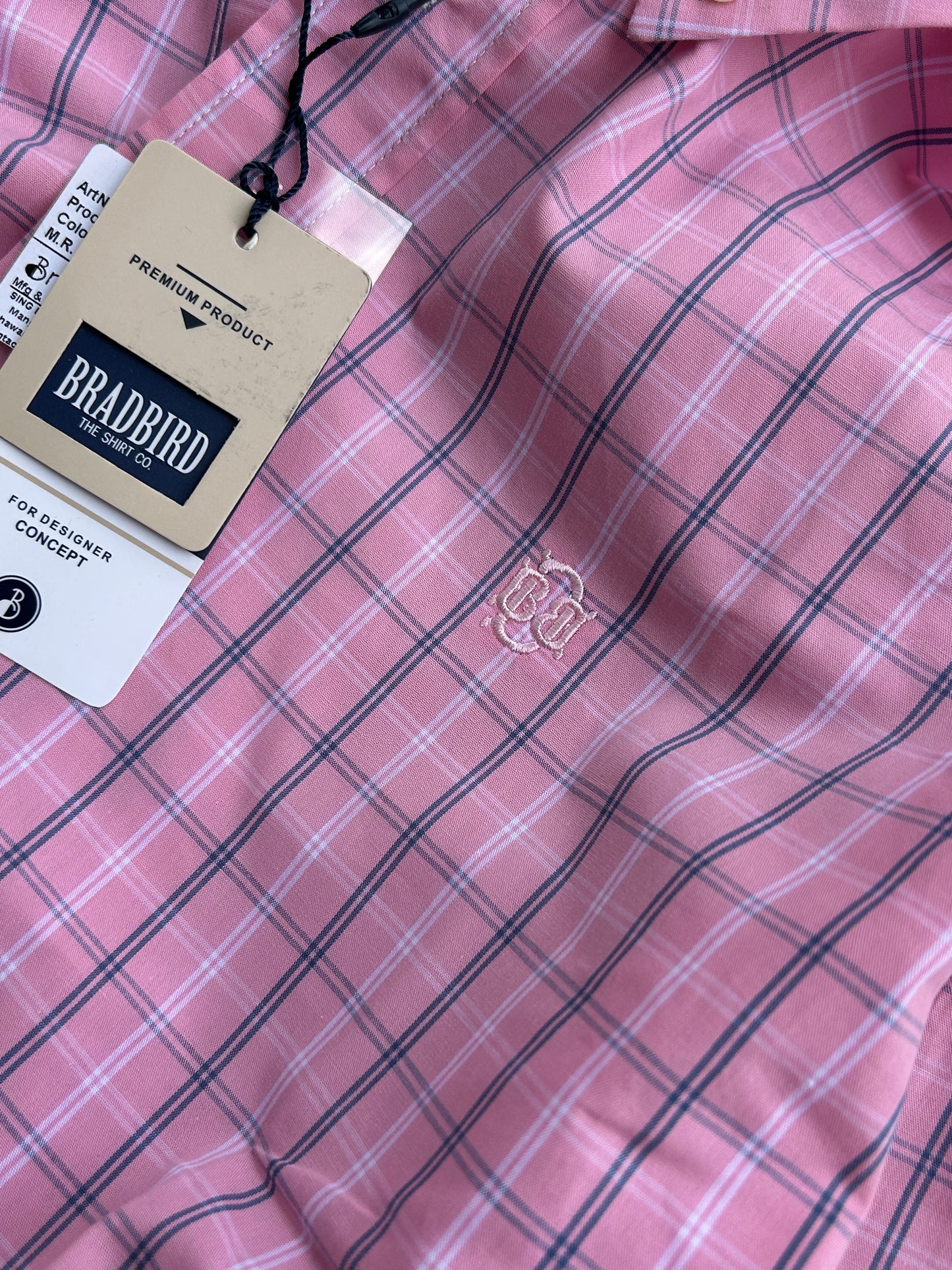 Bradbird Rosé Pink Checks Shirt