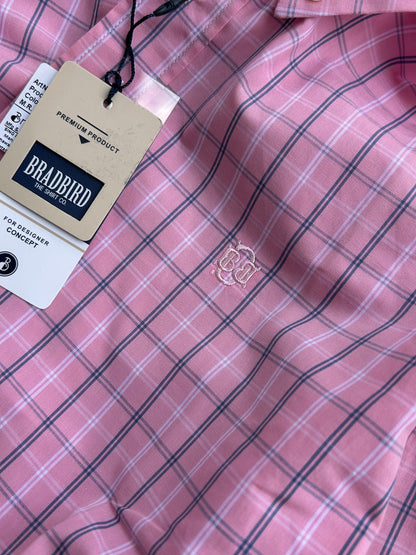 Bradbird Rosé Pink Checks Shirt