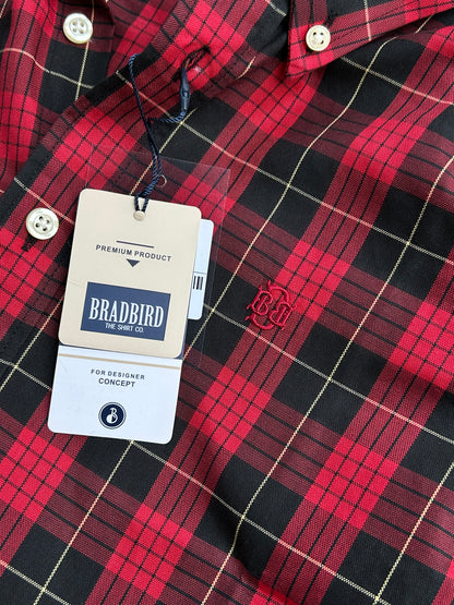 Bradbird Men’s Red & Black Checkered Button-Down Shirt