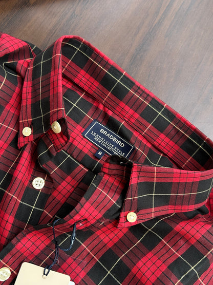 Bradbird Men’s Red & Black Checkered Button-Down Shirt