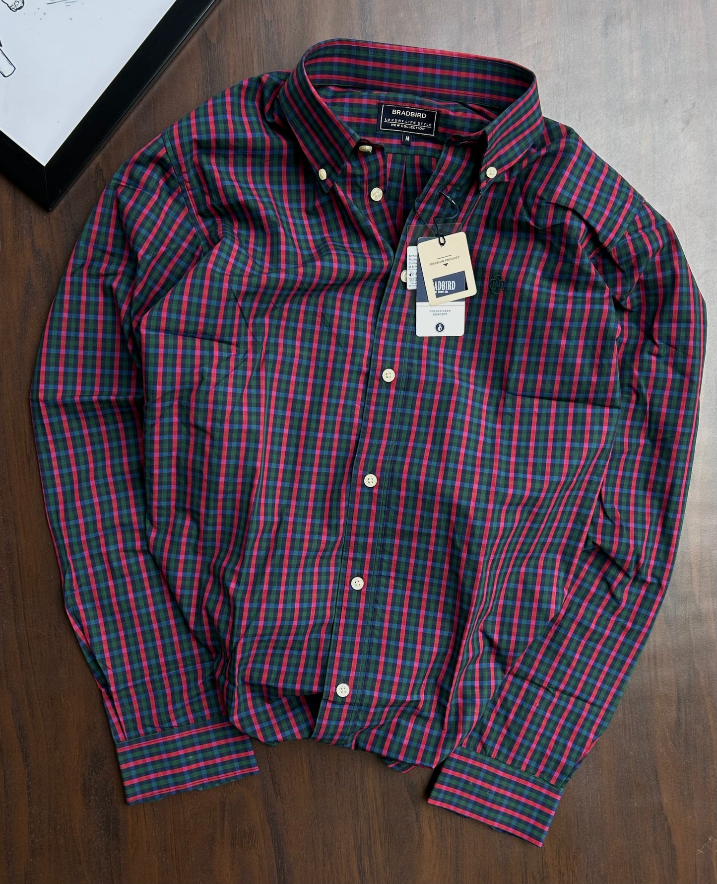 Bradbird Men’s Multicolor Checkered Button-Down Shirt