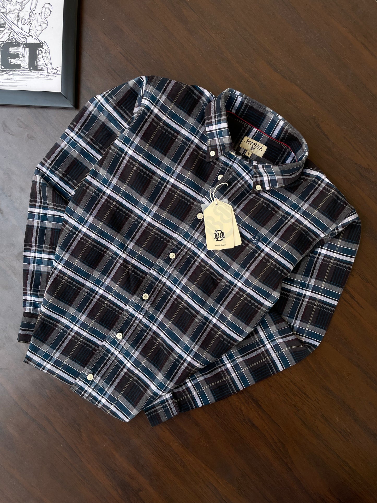 Navy-Blue Oxford Checks Shirts by Bradbird | Classic Style & Premium Quality