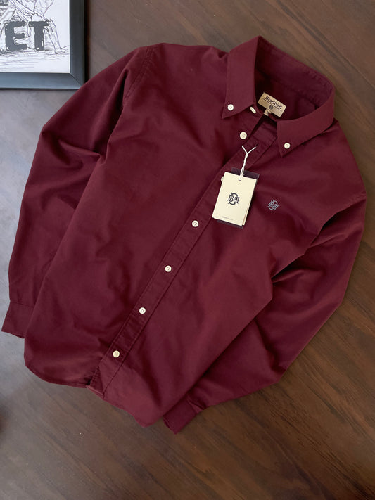 Maroon Solid Shirt for Men – Classic Premium Cotton Formal Wear Bradbird