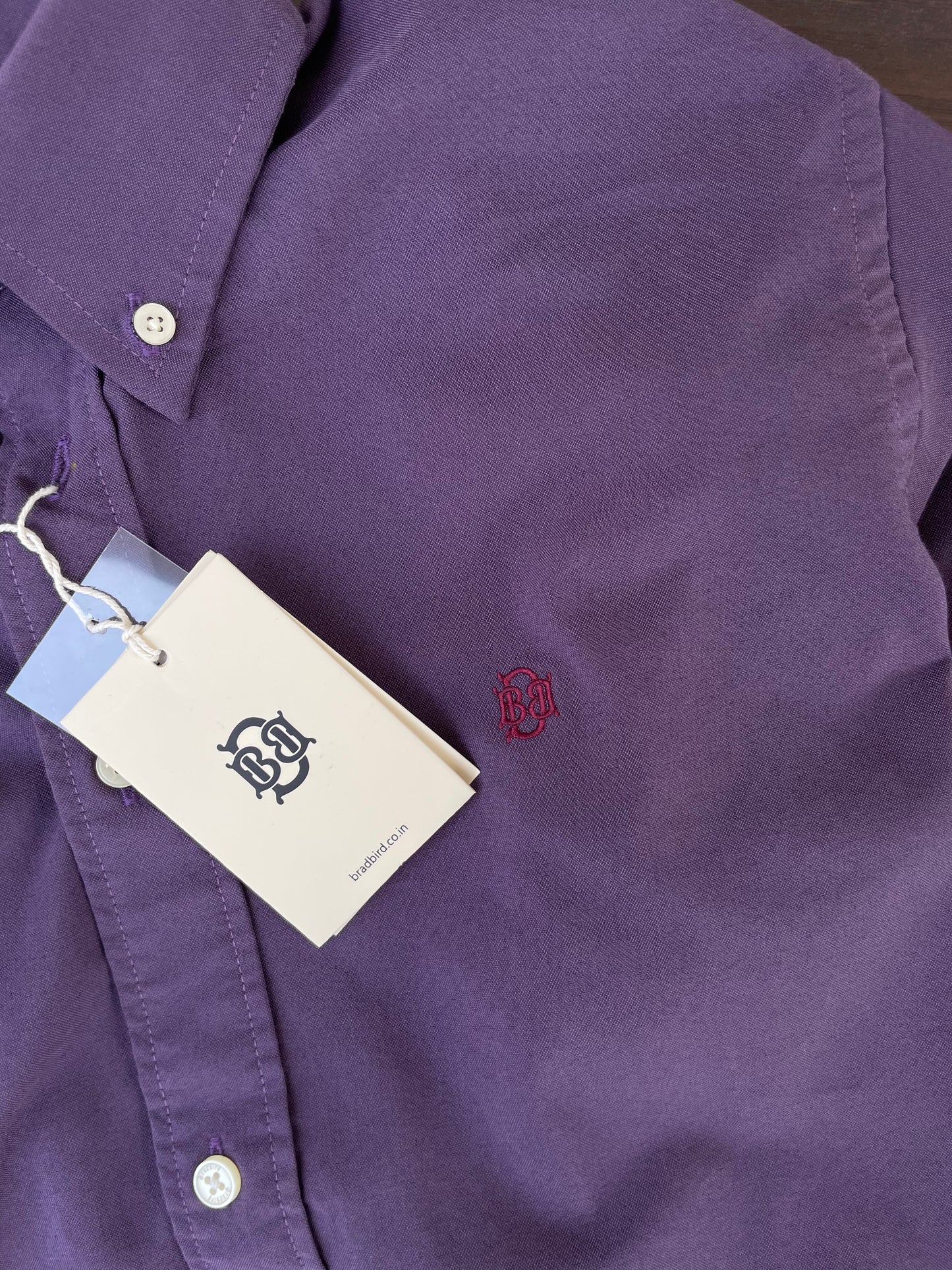 Bradbird Premium Deep Purple Oxford Cotton Shirt for Men - Slim Fit