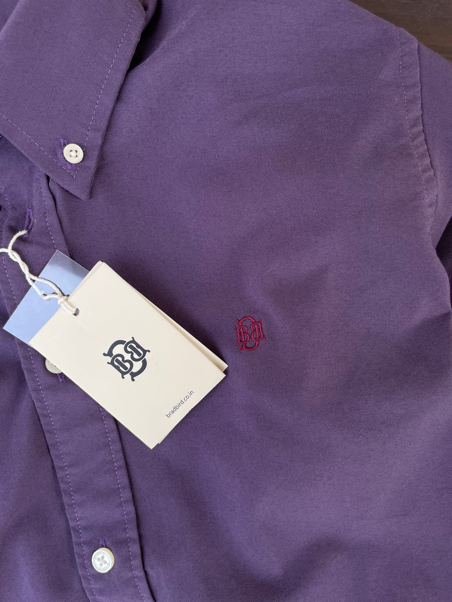 Bradbird Premium Deep Purple Oxford Cotton Shirt for Men - Slim Fit
