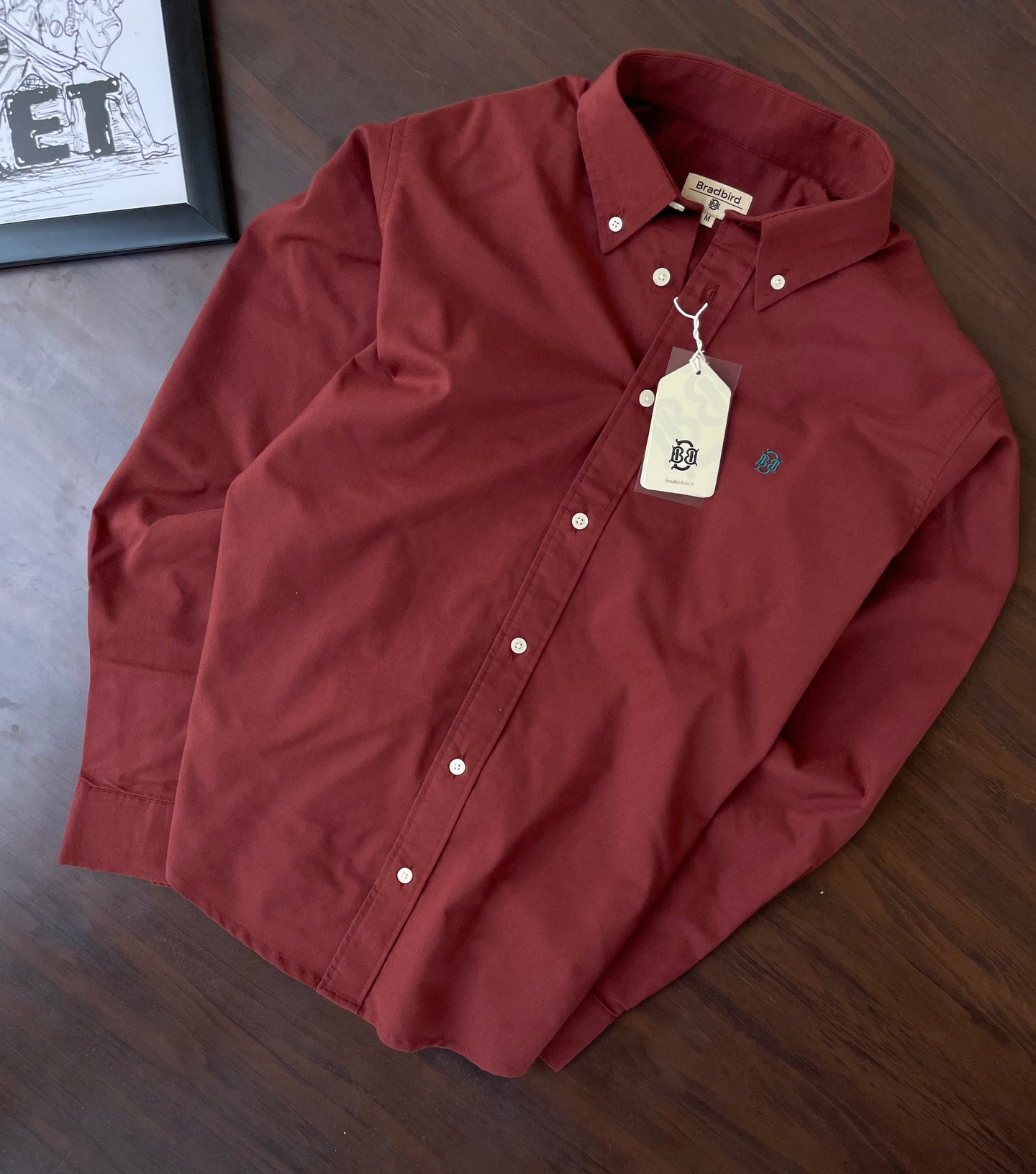Premium Deep Red/Maroon Oxford Shirt – Men’s Urban Style