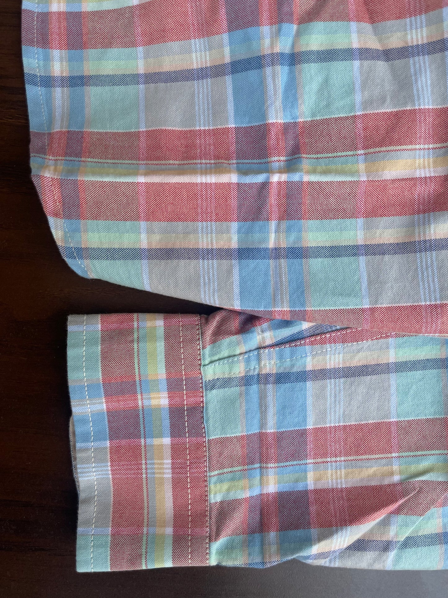 Vibrant Red, Blue, and Green Bold Checks Double Pocket Casual Shirt