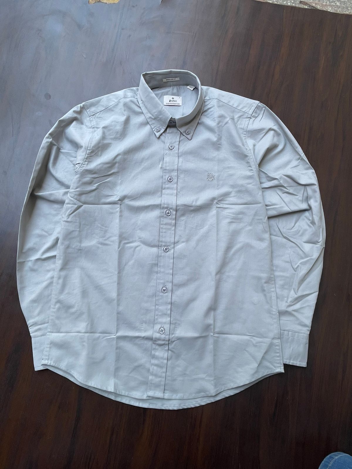 Premium Minimalist Soft Grey Textured Oxford Shirt