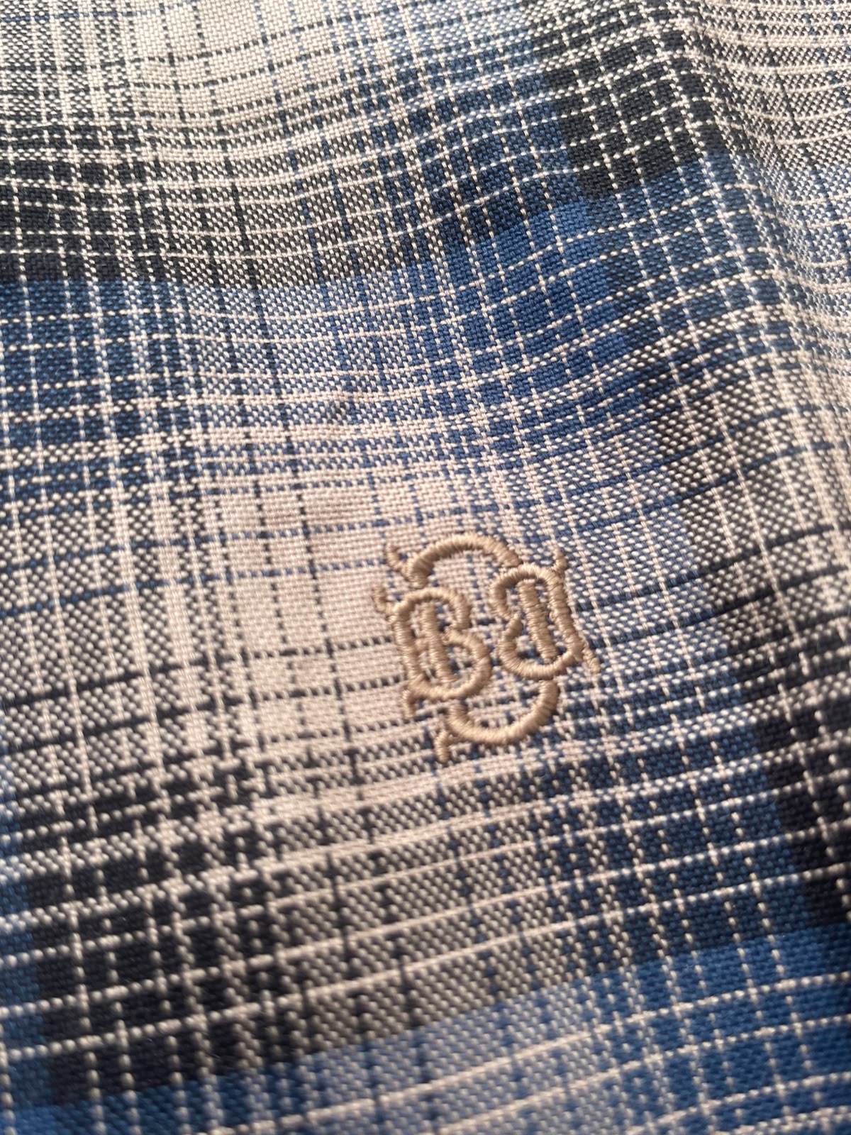 Beige & Steel Blue Checked Shirt | Premium Cotton Shirt | Bradbird