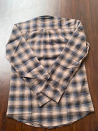 Beige & Steel Blue Checked Shirt | Premium Cotton Shirt | Bradbird