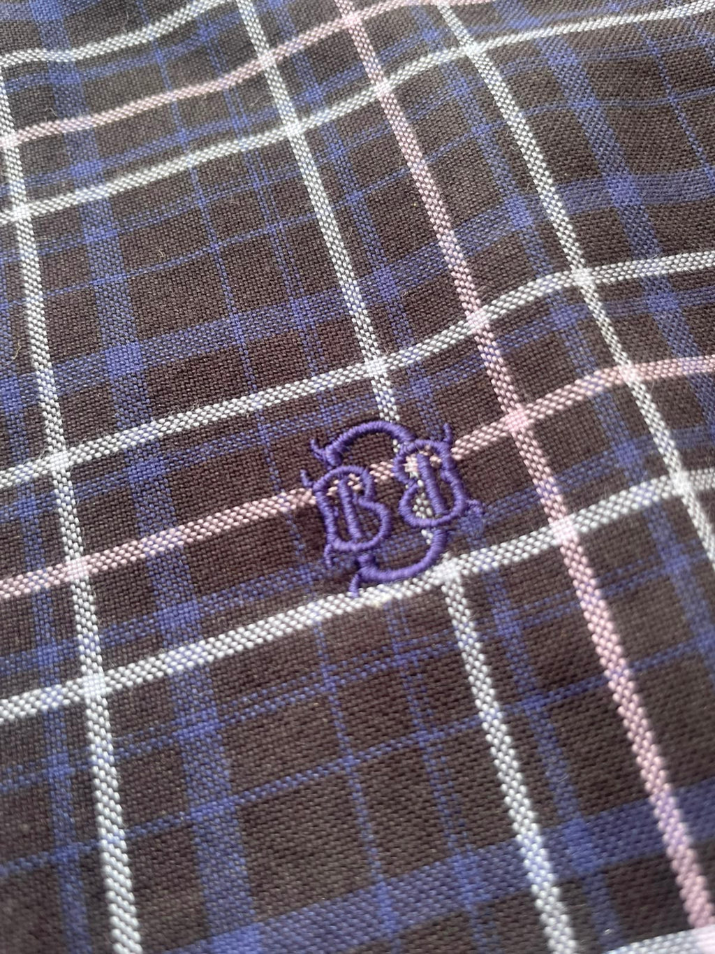 Midnight Navy & Ice Blue Checked Shirt | Premium Cotton Shirt | Bradbird