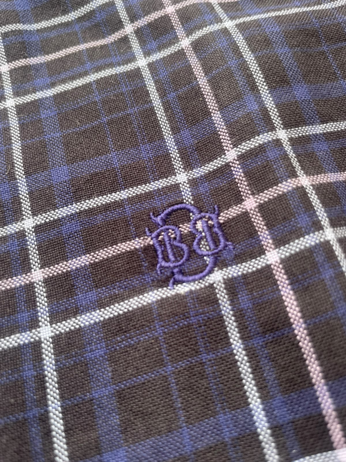 Midnight Navy & Ice Blue Checked Shirt | Premium Cotton Shirt | Bradbird