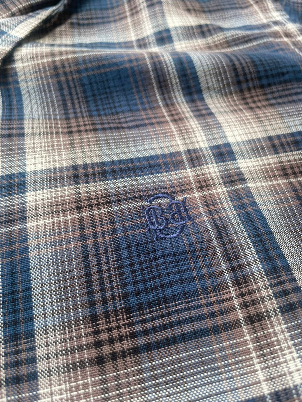 Charcoal & Warm Tan Checked Shirt | Premium Cotton Shirt | Bradbird