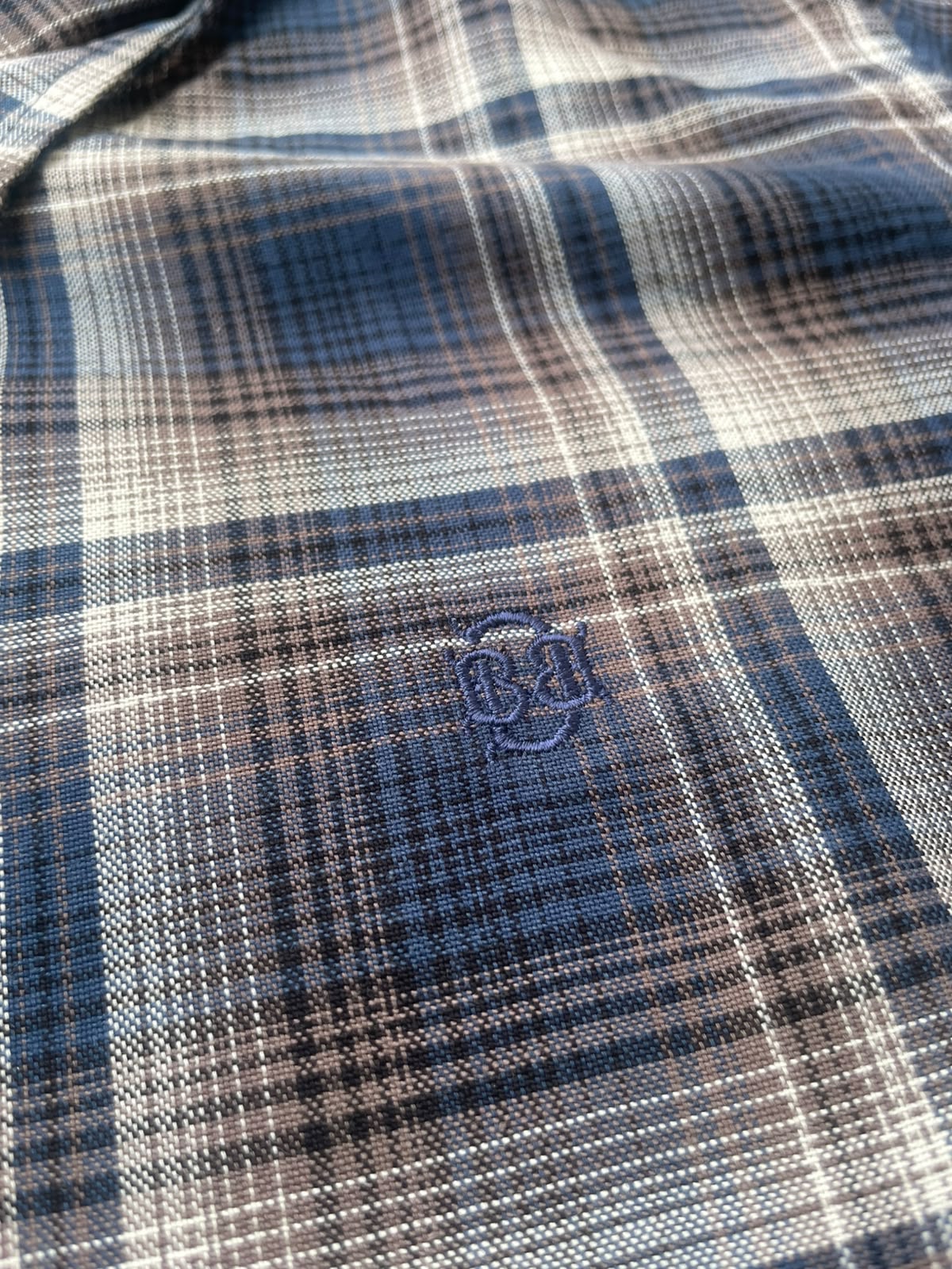 Charcoal & Warm Tan Checked Shirt | Premium Cotton Shirt | Bradbird