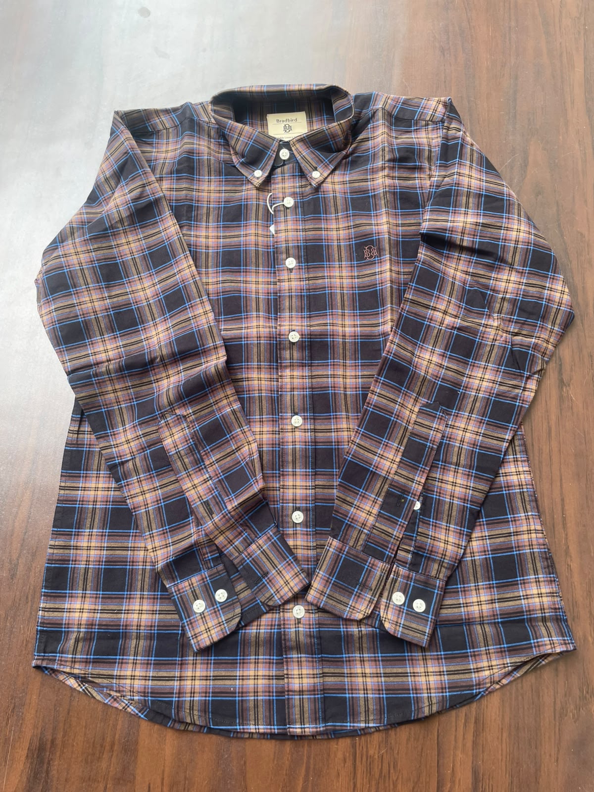 Charcoal & Warm Tan Checked Shirt | Premium Cotton Shirt | Bradbird