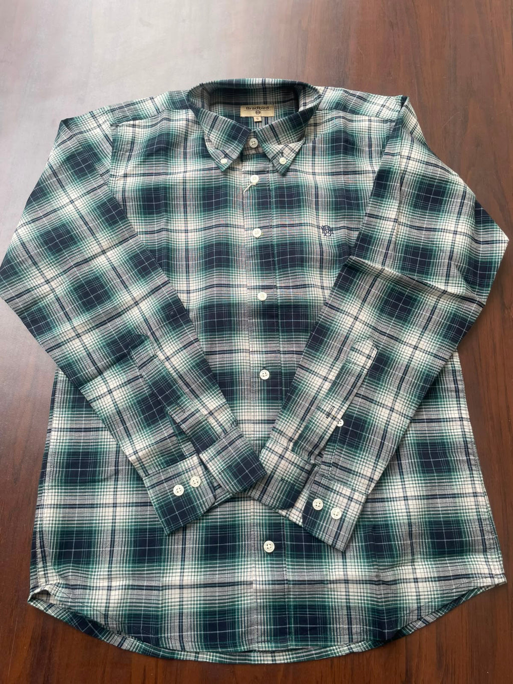 Emerald Green & Navy Checked Shirt | Premium Cotton Shirt | Bradbird