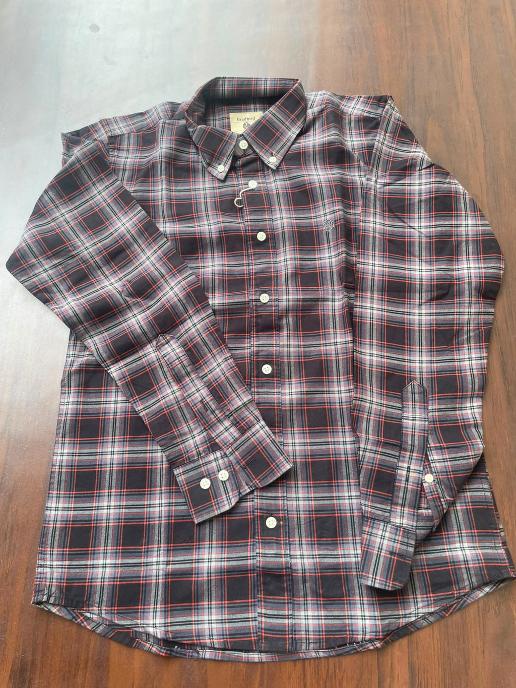Premium Charcoal Plaid Long Sleeve Shirt | Bradbird