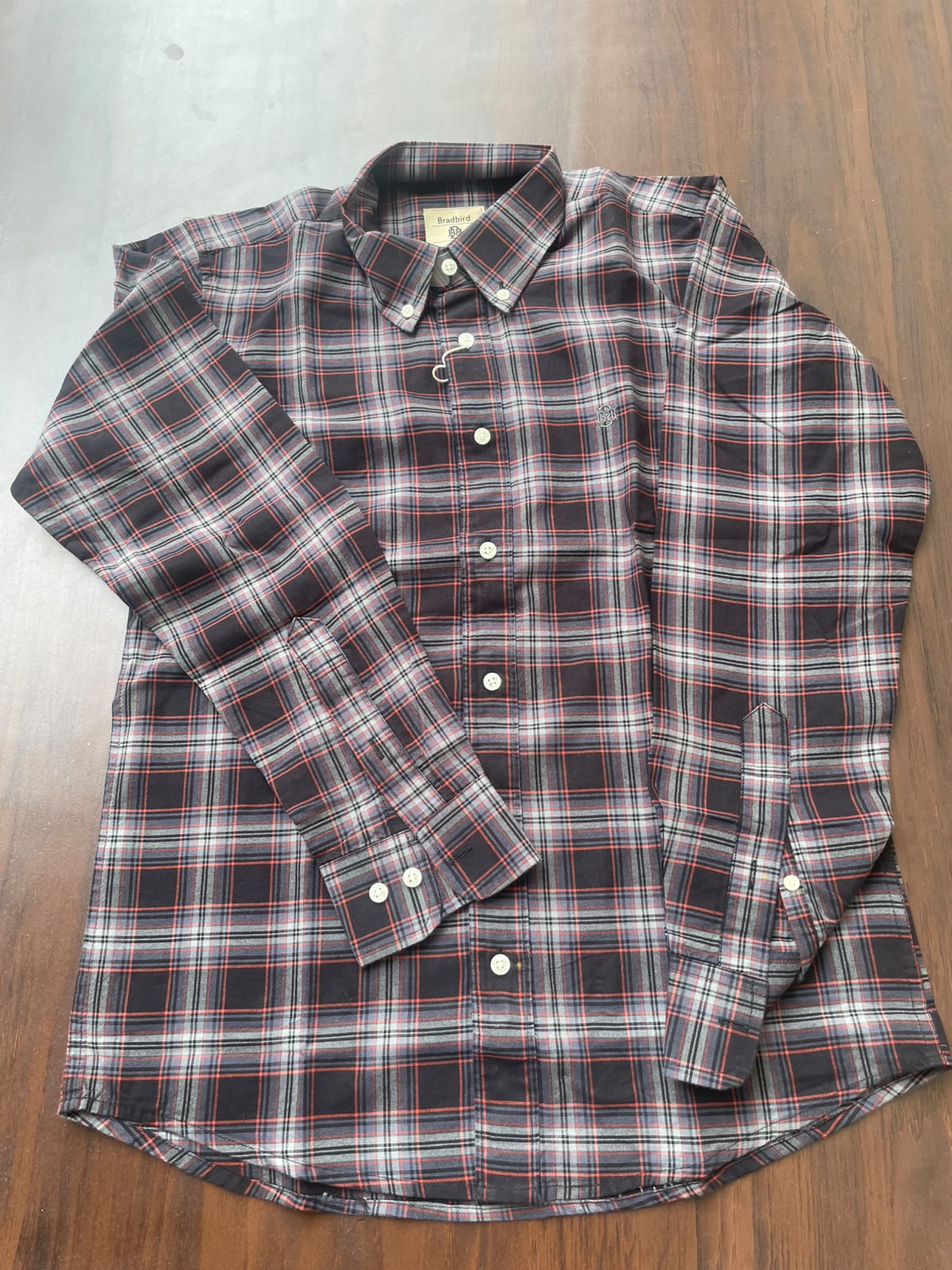 Premium Charcoal Plaid Long Sleeve Shirt | Bradbird