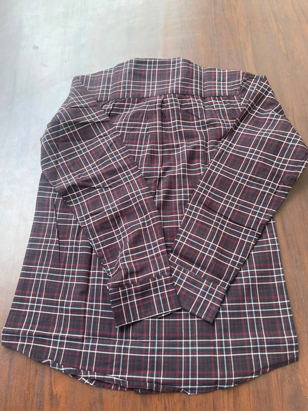 Maroon & Charcoal Checked Shirt | Premium Cotton Shirt | Bradbird