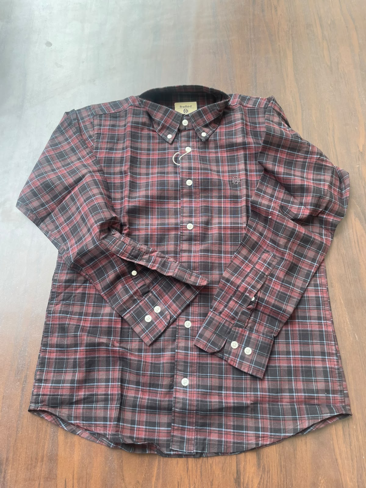 Burgundy & Charcoal Checked Shirt | Premium Cotton Casual Shirt | Bradbird