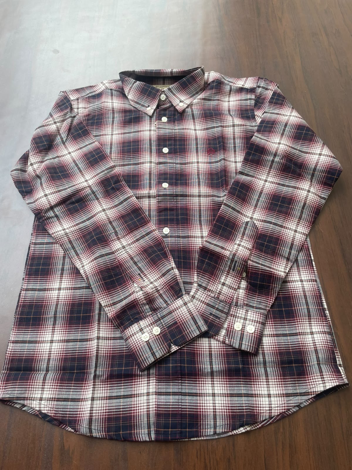 Off-White & Navy Checked Shirt | Premium Cotton Casual Shirt | Bradbird