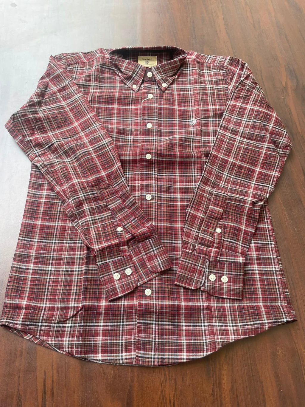 Brick Red & Cream Checked Shirt | Premium Cotton Casual Shirt | Bradbird