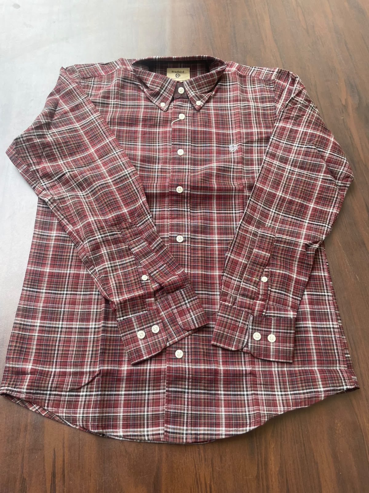 Brick Red & Cream Checked Shirt | Premium Cotton Casual Shirt | Bradbird