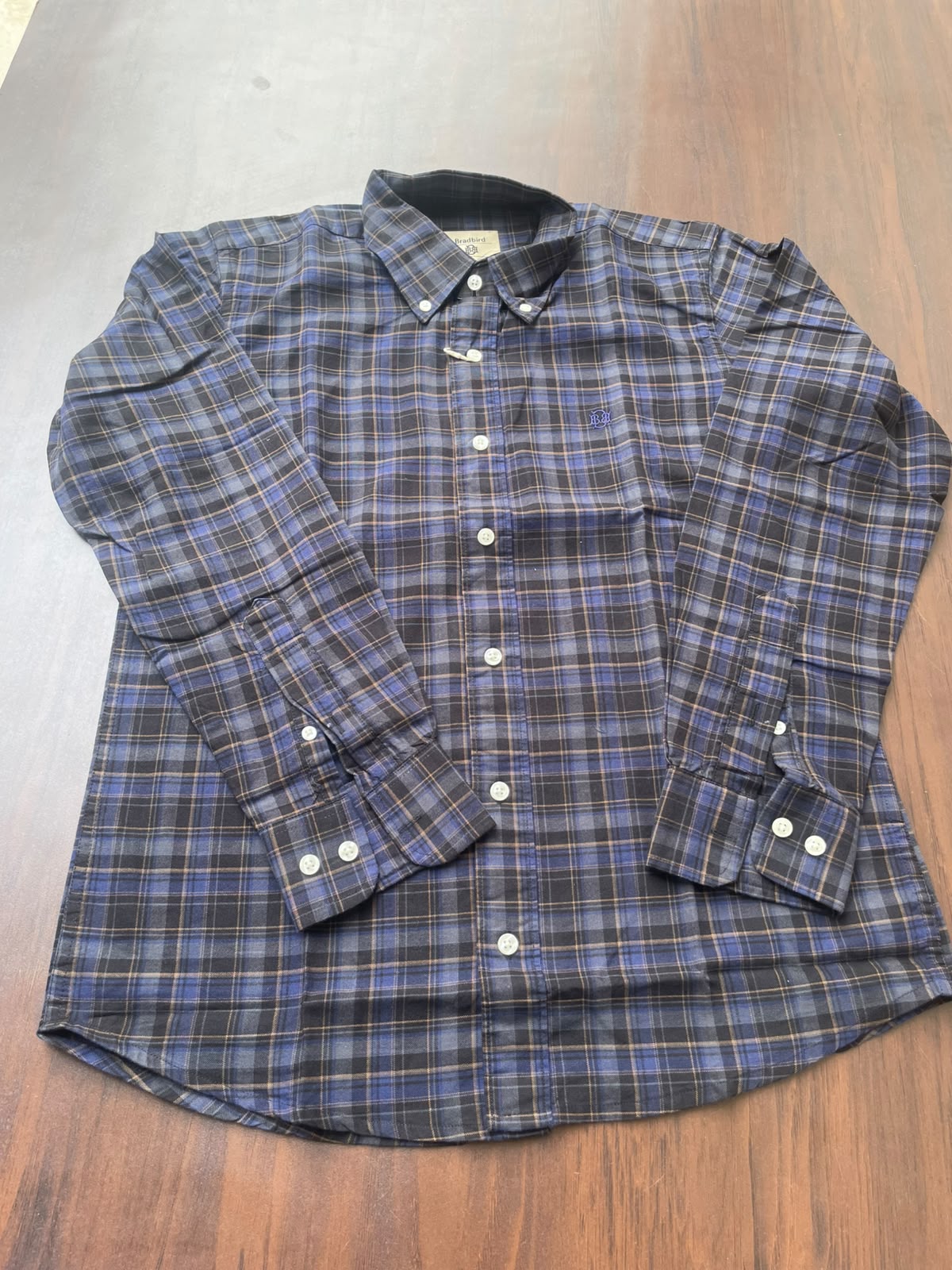 Royal Blue & Navy Checked Shirt | Premium Cotton Shirt | Bradbird