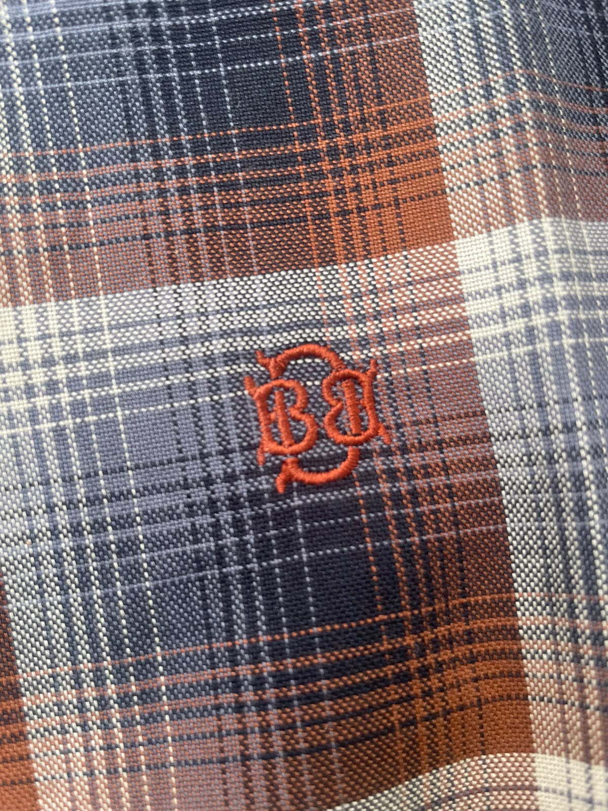Men's Rust & Slate Navy Checked Shirt | Premium Casual Cotton Shirt | Bradbird