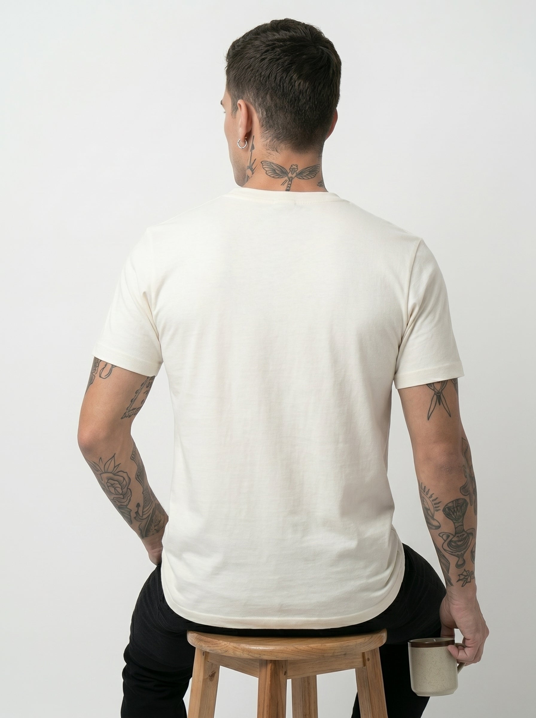Off-White melted box graphic round neck T-shirt, white, plain back