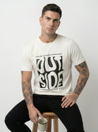 Off-White melted box graphic round neck T-shirt, white with black logo print